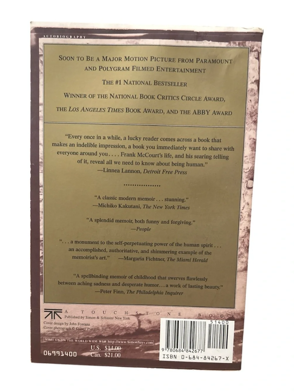Memoir- Frank McCourt 